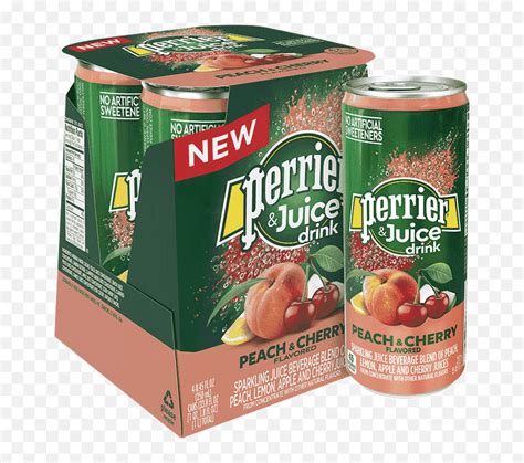 Perrier U Juice Peach Cherry Mineral Water Oz Cans Perrier