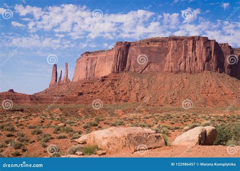 Wild West Usa Monument Valley Arizona Three Sisters Rock Navajo