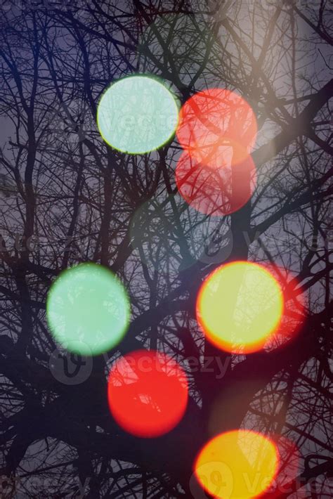 abstract tree with lights and double exposure 11990699 Stock Photo at ...