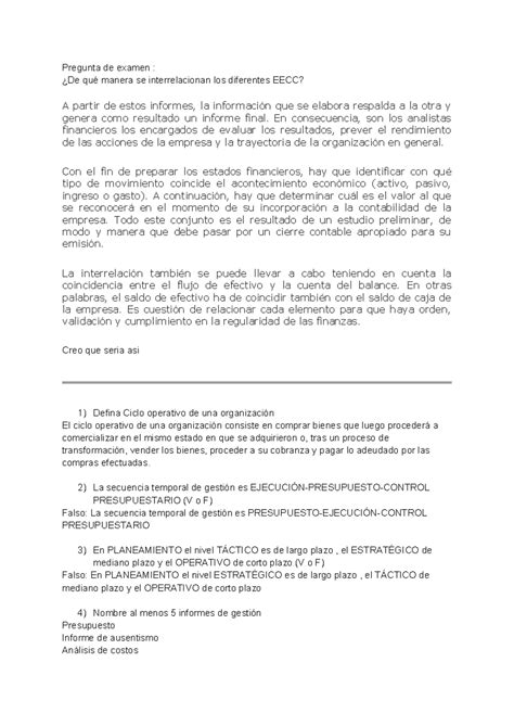 Er Parcial Resumen Pregunta De Examen De Qu Manera Se