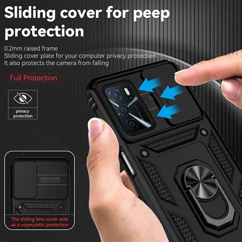 For Oppo A16 6 52 Case Slide Camera Protect Shockproof Armor Coque For