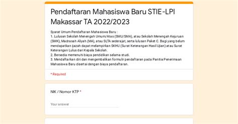 Pendaftaran Mahasiswa Baru Stie Lpi Makassar Ta 2022 2023