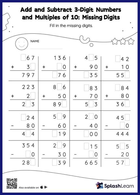 Subtraction Worksheets For Rd Graders Online Splashlearn