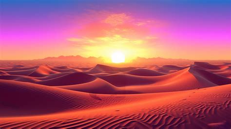 Desert Sunset Stunning A Vision Of Beauty In The Arabian Sands