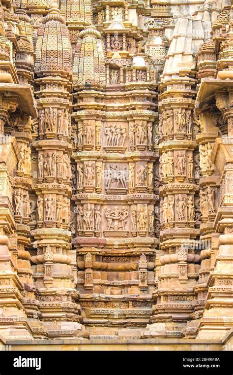 Architecture of temple, Khajuraho temples, India Stock Photo - Alamy