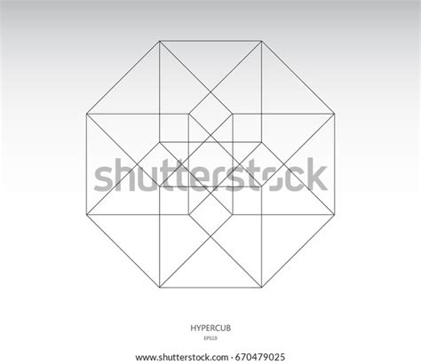 Hypercube Vector Icon Sacred Geometry Hypercube Stock Vector (Royalty ...