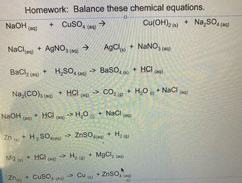 Answered Naoh Homework Balance These Chemical Bartleby