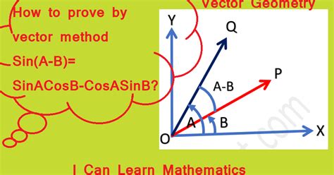 How To Prove By Vector Method Sin A B SinA CosB CosA SinB Math