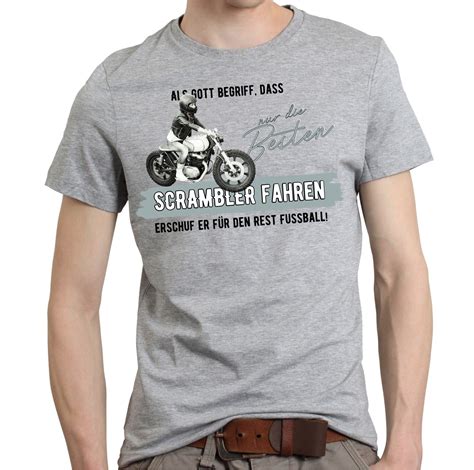 Unisex T Shirt Gott Besten Scrambler Fahren Vintage Bike No Fu Ball