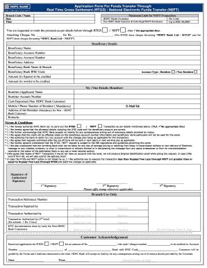 Hdfc Rtgs Form - Fill Online, Printable, Fillable, Blank | pdfFiller