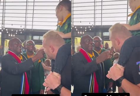 Watch President Ramaphosa Vibe With The Springboks In Paris