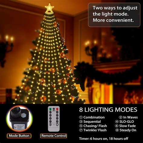 Yofidra Cadena De Luces De Navidad Para Exteriores 360 LED 8 Modos Luz