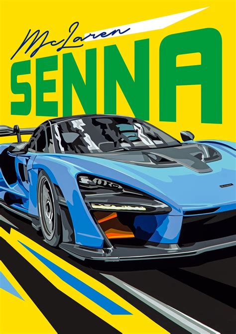 Mclaren Senna Poster Style Fine Art Print Super Car Motorsport Art Etsy