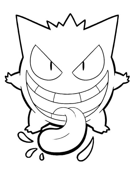 Gengar Coloring Pages Free Printable PDF