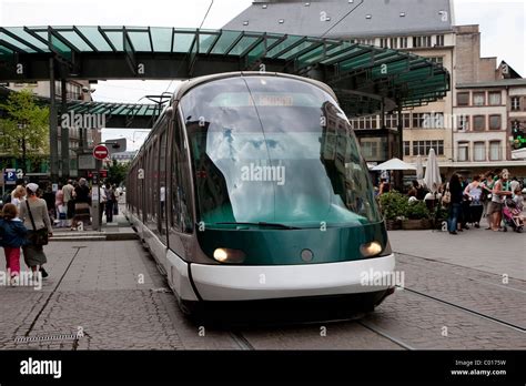 Modern City Tram In Strasbourg Alsace France Europe Stock Photo Alamy