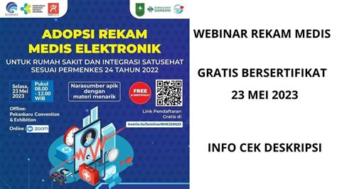 23 MEI 2023 SEMINAR REKAM MEDIS GRATIS BERSERTIFIKAT YouTube