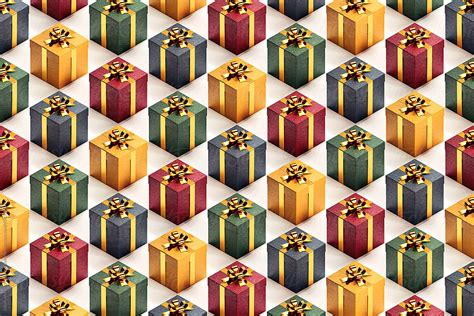 Repetitive Pattern Of Christmas Gift Boxes By Stocksy Contributor