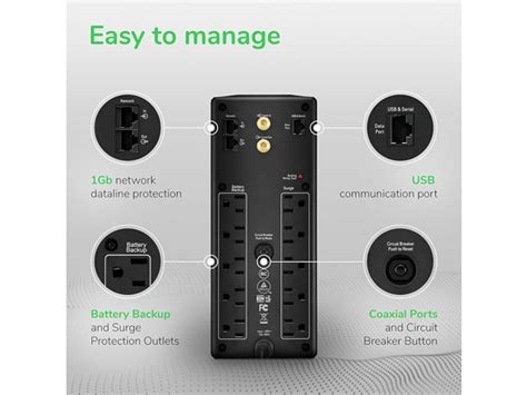 APC UPS 1500VA Battery Backup Surge Protector