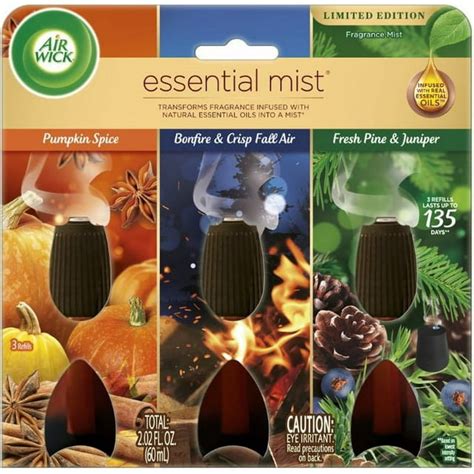 Air Wick Essential Mist Refill 3ct Multipack Pumpkin Spice Bonfire