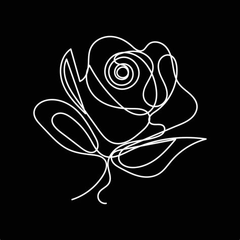 rose minimal design hand drawn one line style drawing, rose one line ...