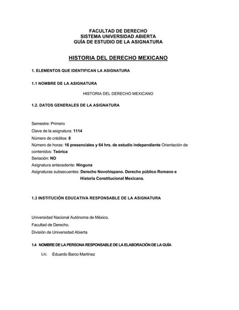 Historia Del Derecho Mexicano Pdf