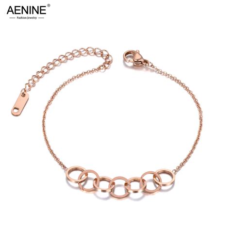 AENINE Pulsera Bohemia De Acero Inoxidable Y Titanio Para Mujer Y Ni A