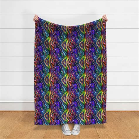 Disco Club Neon Lights Mosaic Waves Fabric Spoonflower