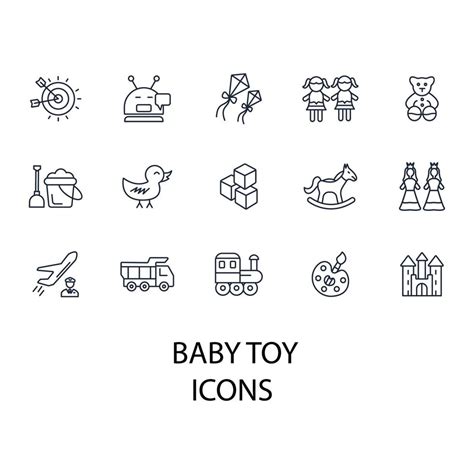 Baby Toy Icons Set Baby Toy Pack Symbol Vector Elements For