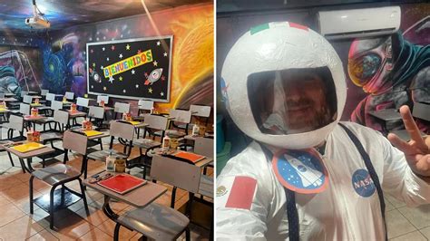 “bienvenido Al Sexto Grado” Maestro Se Viste De Astronauta Y Adapta Salón De Clases Para Que