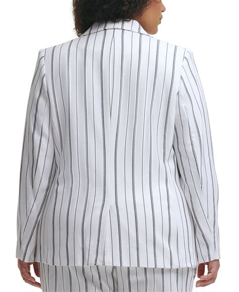 Calvin Klein Trendy Plus Size Striped Blazer Macys