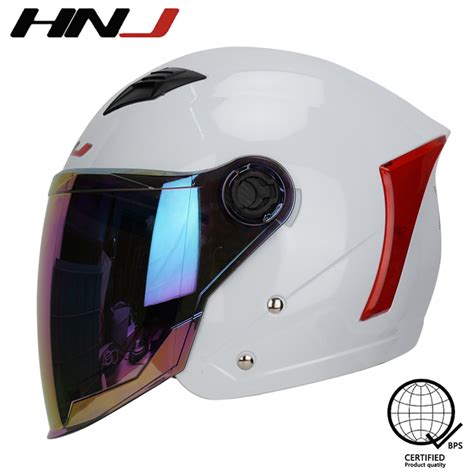 Hnj A T Half Face Helmet For Motorcycle Colored Single For Men And