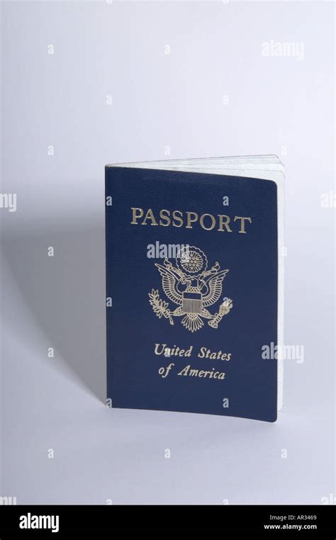 United States passport on a plain white background Stock Photo - Alamy