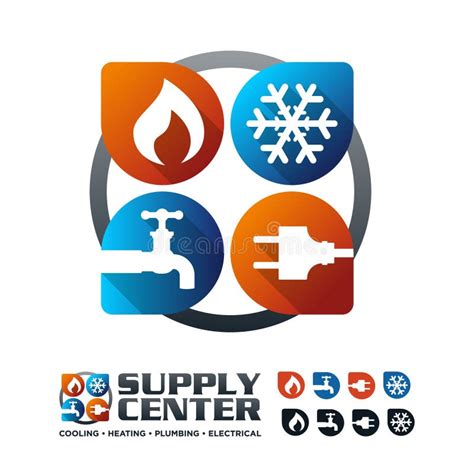 Electrical Plumbing Hvac Heating Cooling Retail And Service Logo Design