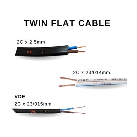 Wire Twin Flat Cable 2C X 2 5mm Pure Copper 2C X 23 0 14 VDE 2C X