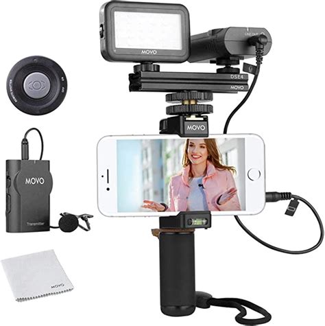 Movo Kit vidéo pour Smartphone V2 avec Prise en Main Micro lavalier