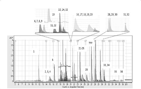 Gc Msms Mrm Chromatogram Obtained During Analysis Of Extracts From Download Scientific