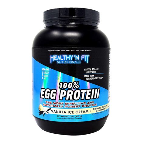 Healthy N Fit 100 Egg Protein Supplement Powder Vanilla Ice Cream 2 Lbs