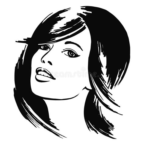 Beautiful Girl Stock Vector Illustration Of Line Jawline 35194169