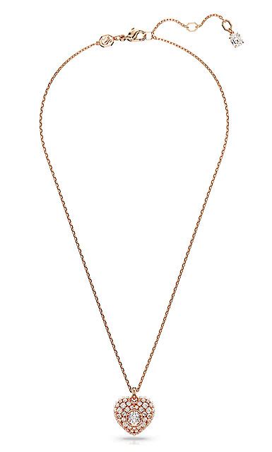 Swarovski Jewelry Hyperbola White And Rose Gold Heart Pendant Necklace Crystal Classics