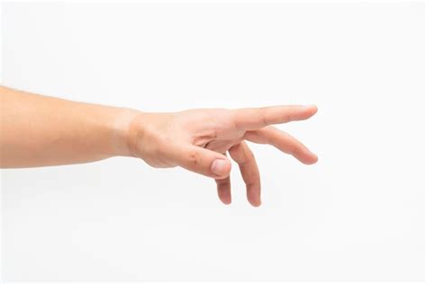 Premium Photo Man Hand On A White Background