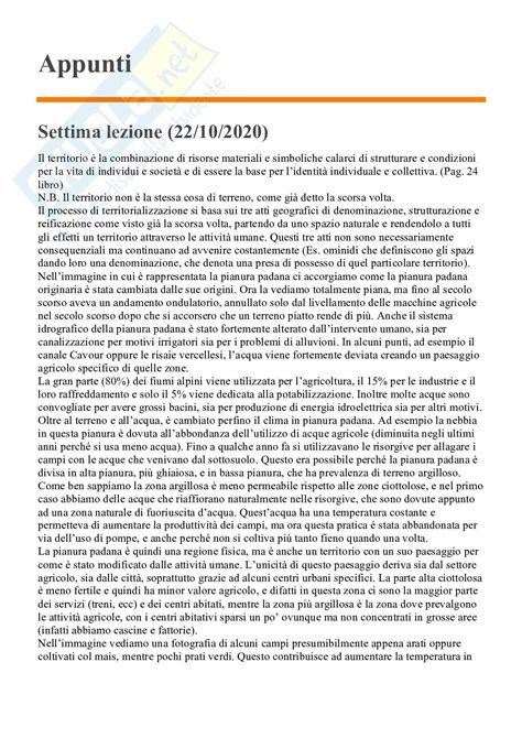 Appunti Lezioni Geografia Umana E Culturale Rielaborati