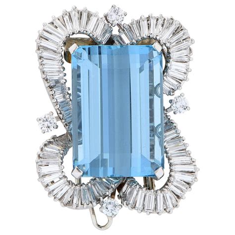 Boucheron Paris 325 Carat Rectangular Cut Aquamarine Diamond Platinum