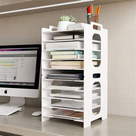 Natwind Office Organiseur De Papier Empilable Pour Bureau Blanc Trieur