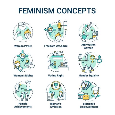 Feminism concept icons set 3117505 Vector Art at Vecteezy