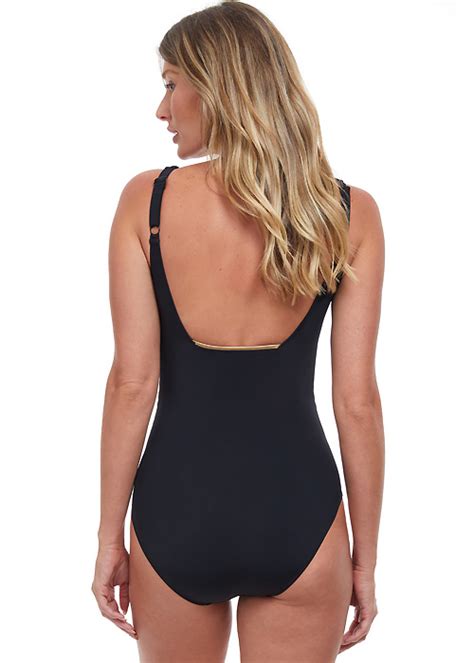 Gottex Essentials Onyx Striped Square Neck Swimsuit