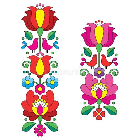 Traditional Hungarian Folk Embroidery Pattern Stock Vector