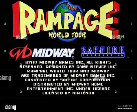 Rampage World Tour Nintendo Videogame Editorial Use Only Stock