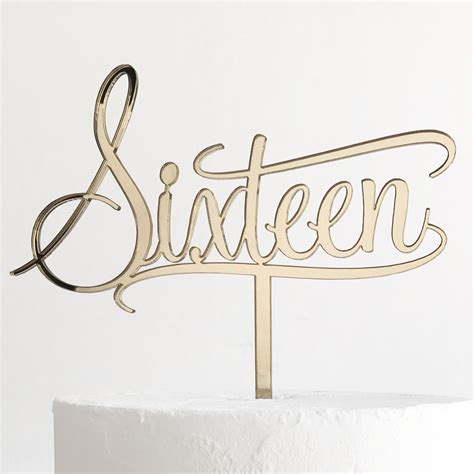 Sweet Sixteen Cake Topper Svg