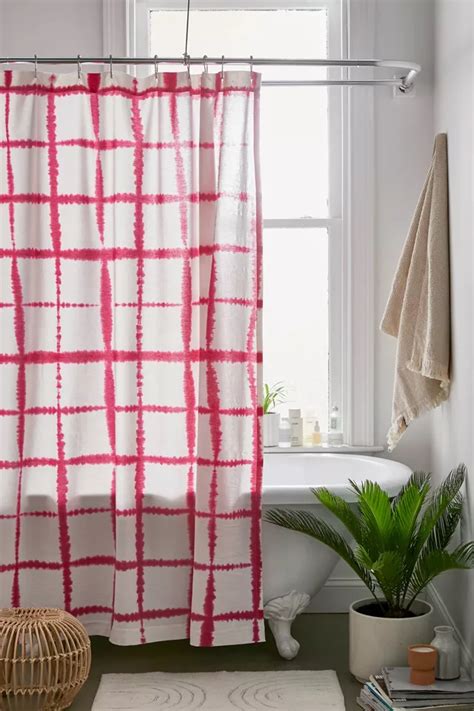 Libby Grid Dye Shower Curtain Urban Outfitters