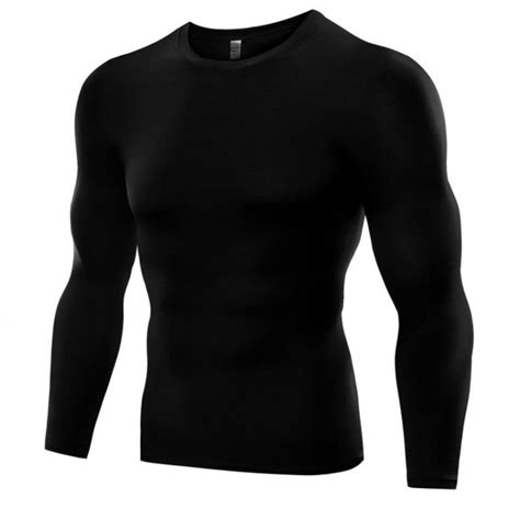 Black Full Sleeves Fitting Compression Shirt For Men Np